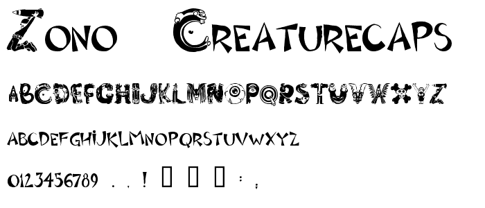 Zono  CreatureCaps font